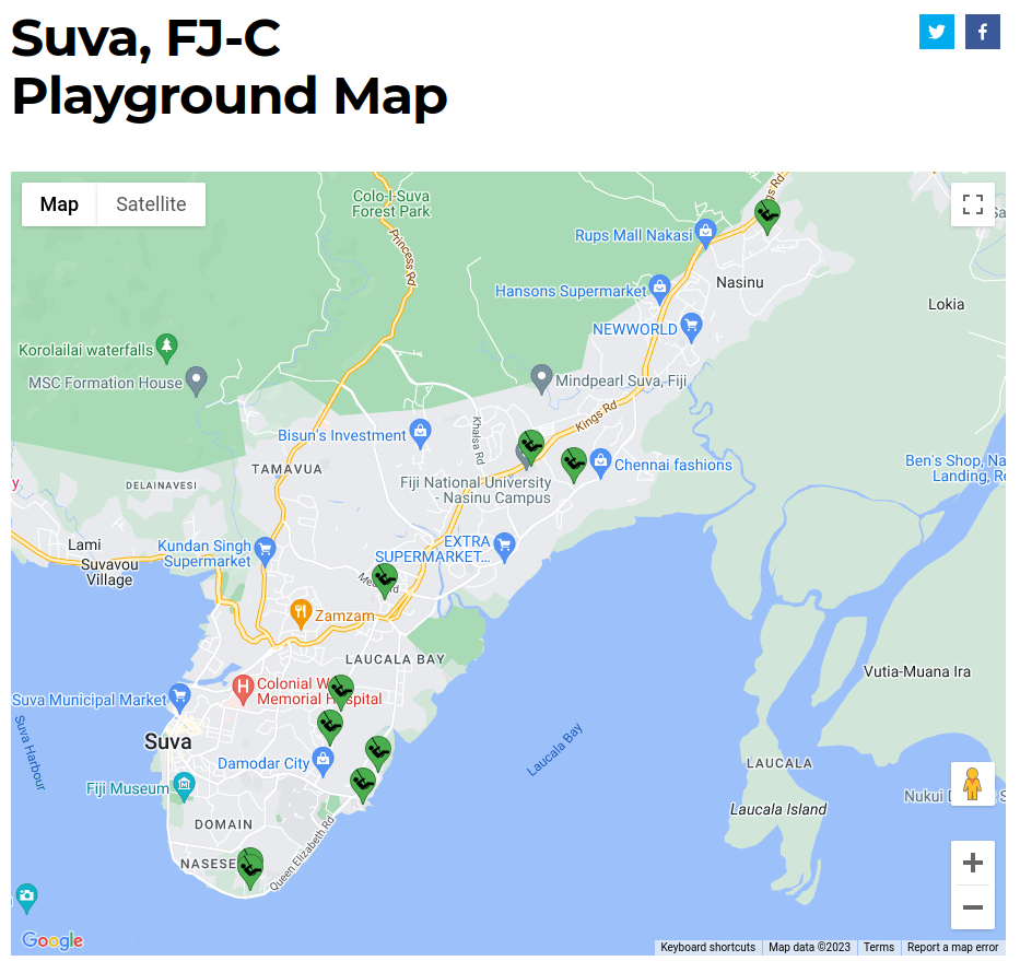 Playground City Map for Suva, Fiji